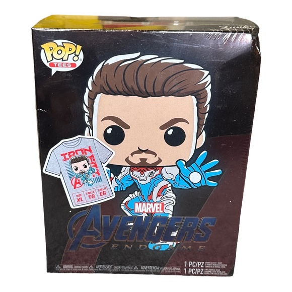 Funko Pop! Tees Marvel Avengers Endgame Iron Man Tee Vinyl Set - XL - Picture 1 of 2
